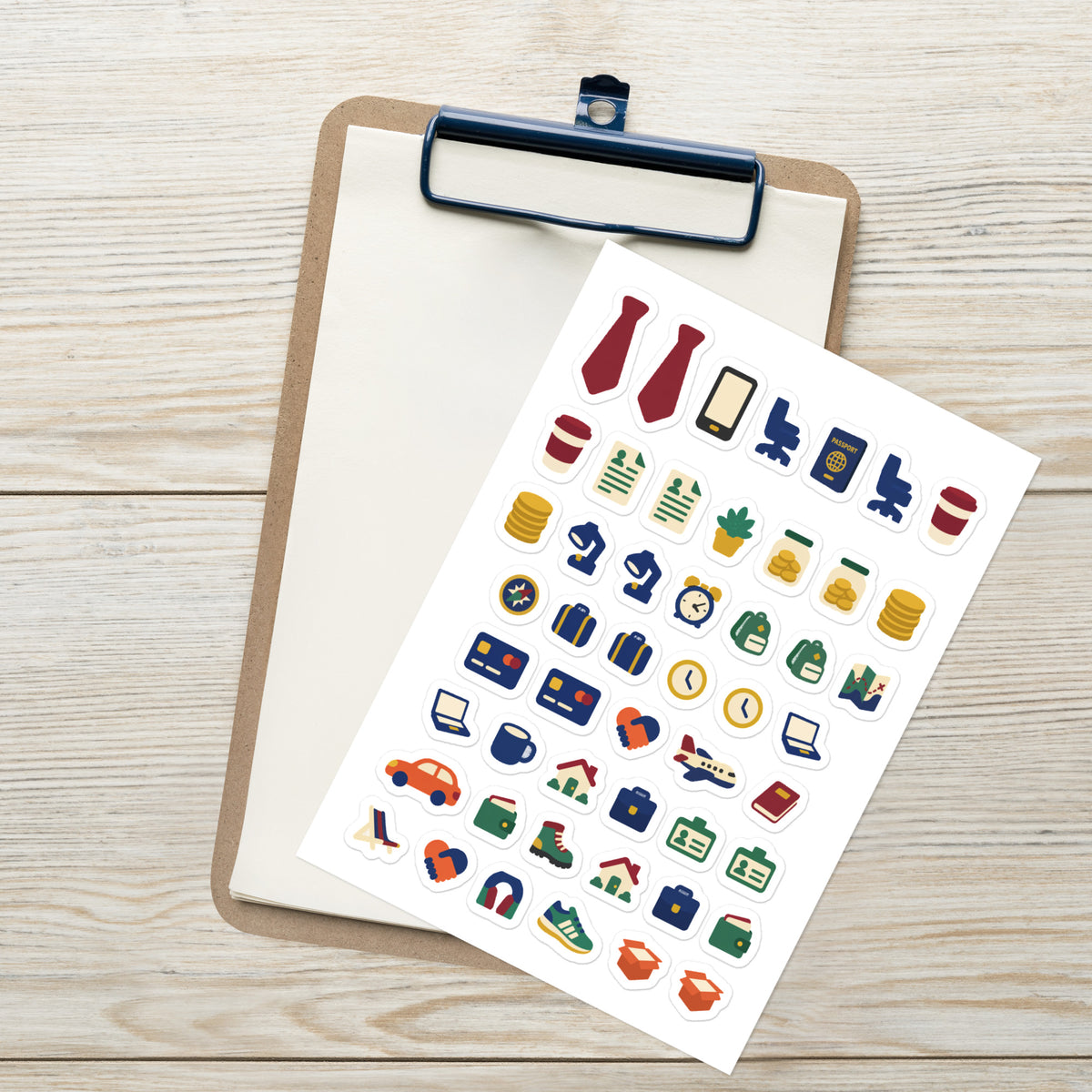 50 graduation plans planner stickers on one kiss-cut 5.83 x 8.27 in sheet, permanent vinyl