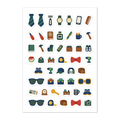 48 father's day planner stickers on one kiss-cut 5.83 x 8.27 in sheet, permanent vinyl