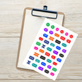 44 get it done planner stickers on one kiss-cut 5.83 x 8.27 in sheet, permanent vinyl