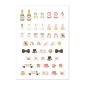 47 wedding planner stickers on one kiss-cut 5.83 x 8.27 in sheet, permanent vinyl