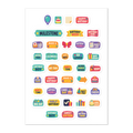 40 birthday word planner stickers on one kiss-cut 5.83 x 8.27 in sheet, permanent vinyl