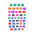 44 funny planner stickers on one kiss-cut 5.83 x 8.27 in sheet, permanent vinyl