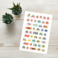 46 back to school word planner stickers on one kiss-cut 5.83 x 8.27 in sheet, permanent vinyl