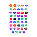 44 self care planner stickers on one kiss-cut 5.83 x 8.27 in sheet, permanent vinyl