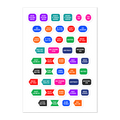 44 petty planner stickers on one kiss-cut 5.83 x 8.27 in sheet, permanent vinyl
