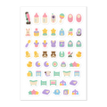 48 baby nursery planner stickers on one kiss-cut 5.83 x 8.27 in sheet, permanent vinyl