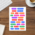 Appointments word label sticker sheet — doctor, dentist and meeting text labels, kiss-cut vinyl