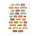 32 Thanksgiving Gratitude planner stickers on one kiss-cut 5.83 x 8.27 in sheet, permanent vinyl