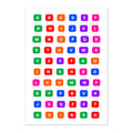 60 alphabet uppercase planner stickers on one kiss-cut 5.83 x 8.27 in sheet, permanent vinyl