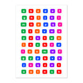 60 alphabet lowercase planner stickers on one kiss-cut 5.83 x 8.27 in sheet, permanent vinyl